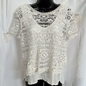 Maje Off-White Lace Top *DEFECTS*